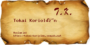 Tokai Koriolán névjegykártya